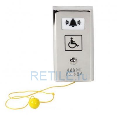 Антивандальная кнопка вызова персонала с вибрацией и шнурком AISI 304